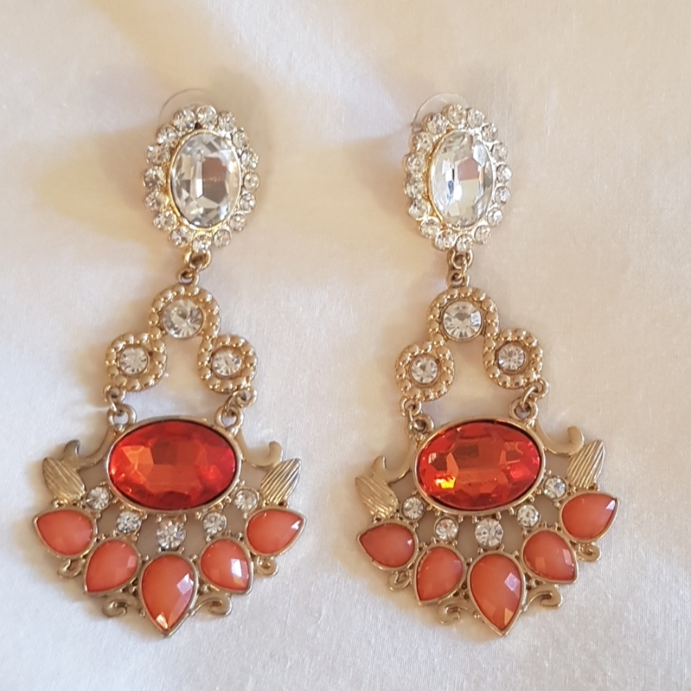 Bebe orange crystal earrings
